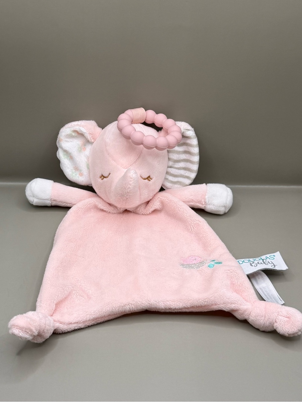 Douglas Baby Pink Elephant Lovey Security Blanket Soother Teether Toy Plush